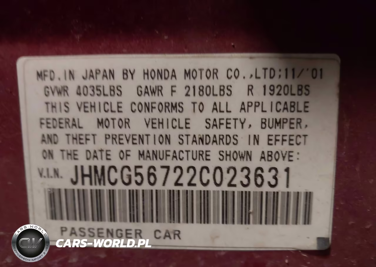 2002 Honda Accord 2.3 Se VIN:JHMCG56722C023631 - 9