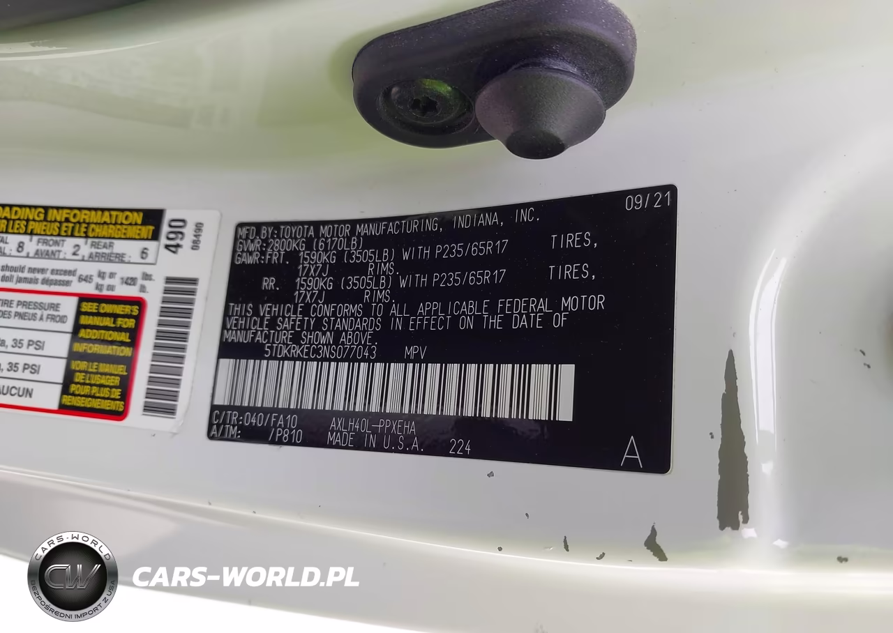2022 Toyota Sienna Le VIN:5TDKRKEC3NS077043 - 9