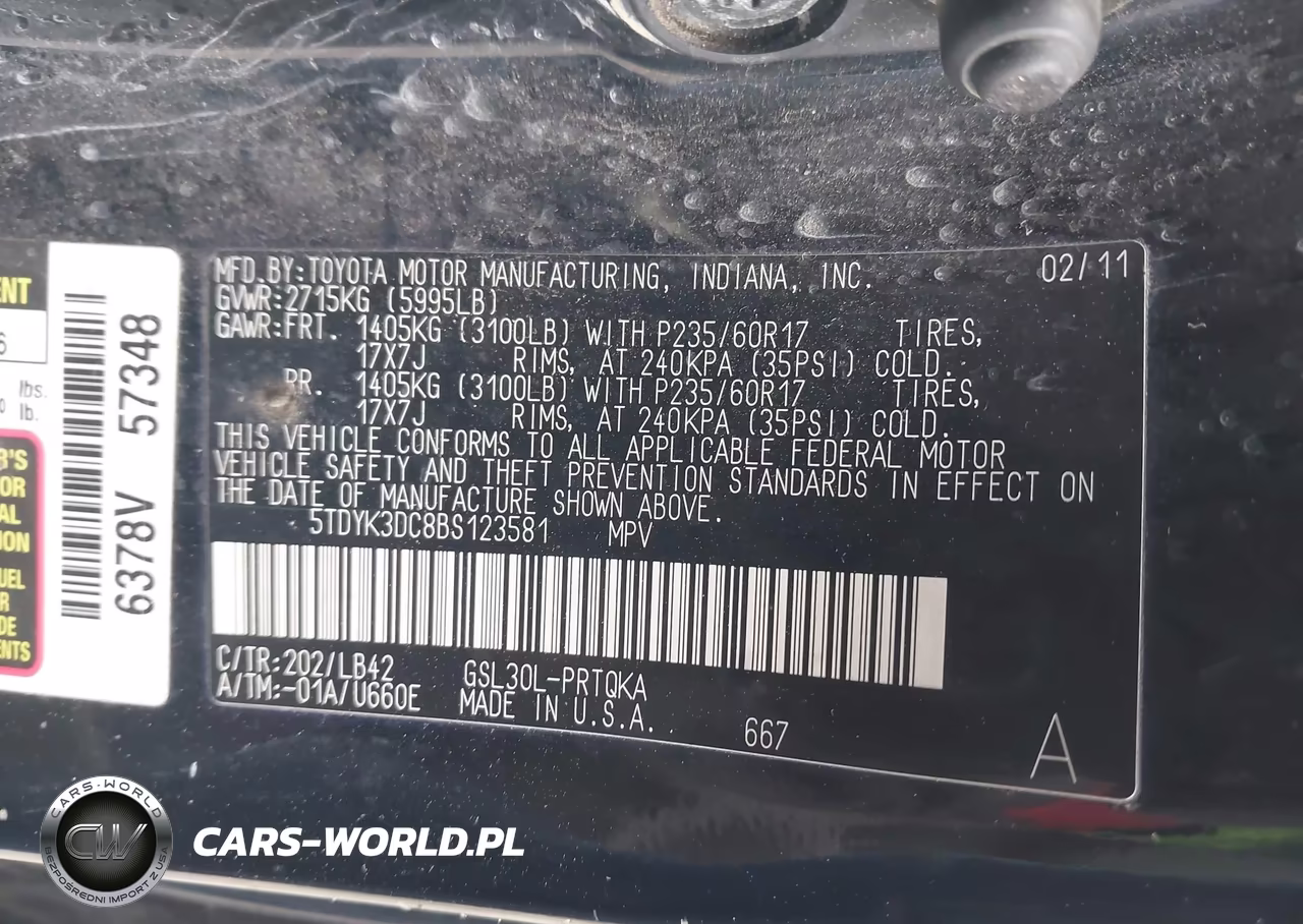2011 Toyota Sienna Xle V6 VIN:5TDYK3DC8BS123581 - 9