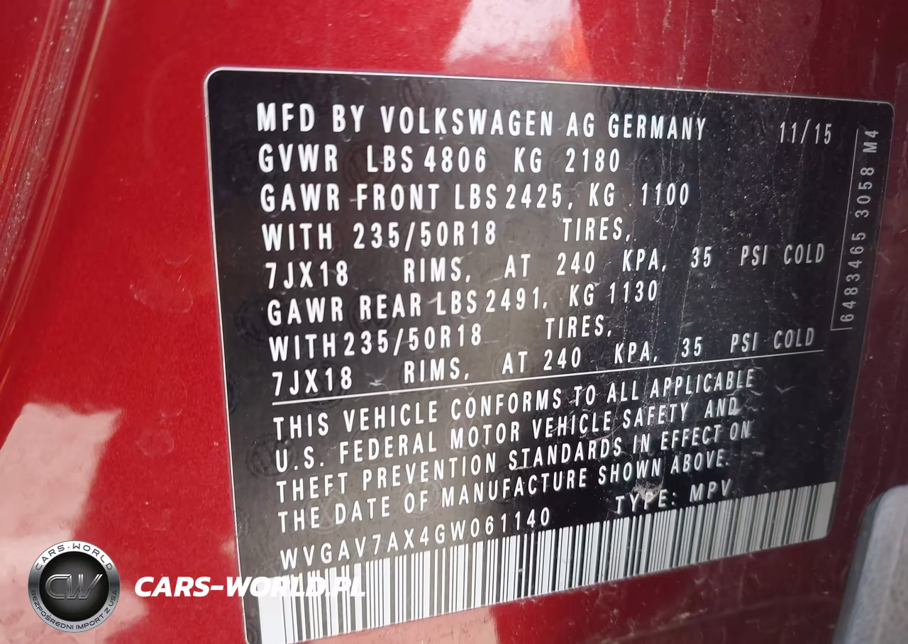 2016 Volkswagen Tiguan Se VIN:WVGAV7AX4GW061140 - 9