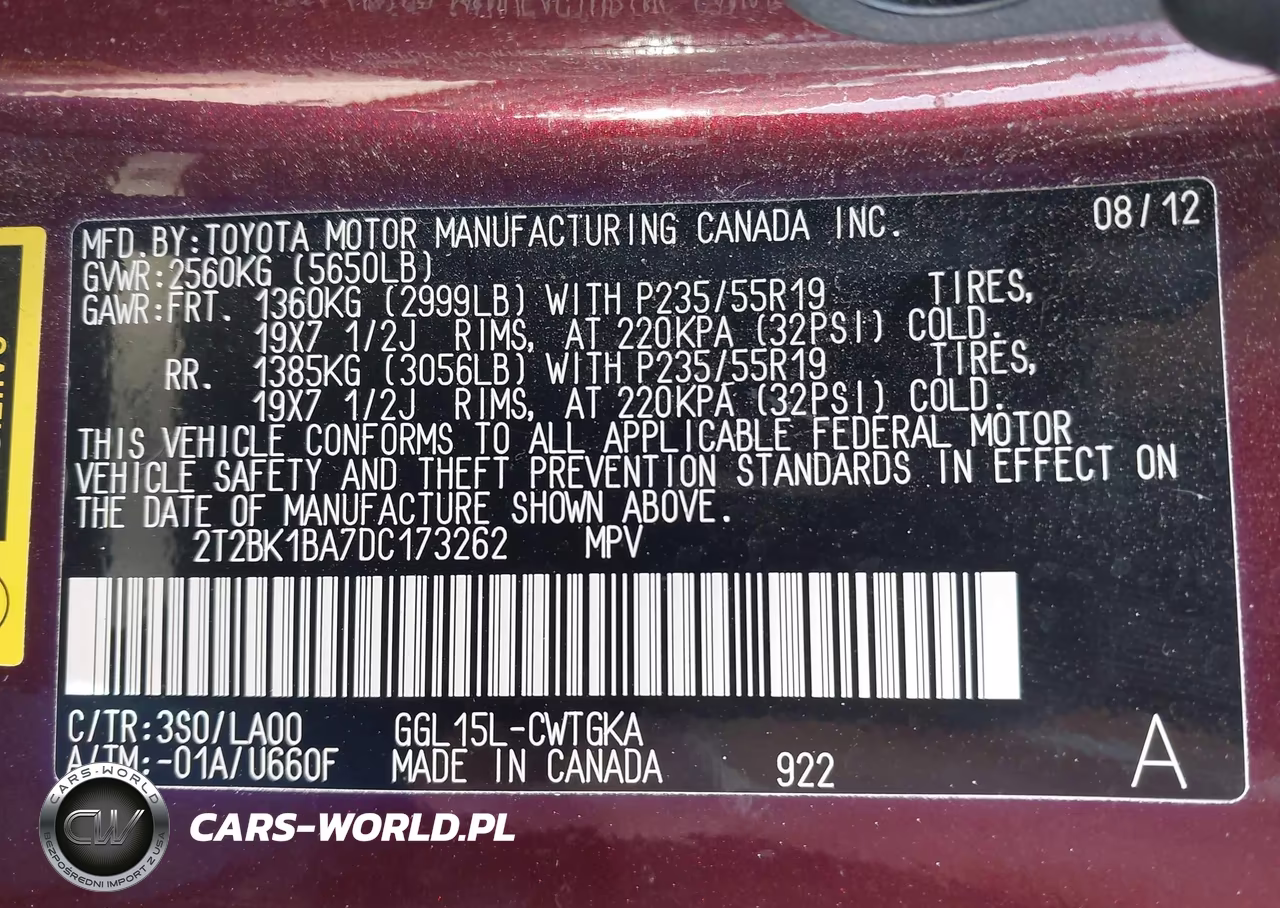 2013 Lexus Rx 350 VIN:2T2BK1BA7DC173262 - 9