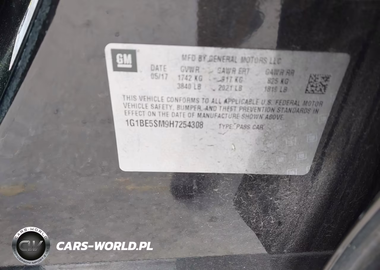 2017 Chevrolet Cruze Lt Auto VIN:1G1BE5SM9H7254308 - 9