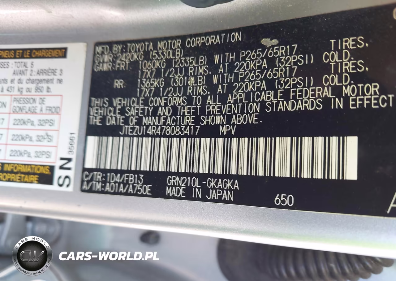 2007 Toyota 4Runner Sport V6 VIN:JTEZU14R478083417 - 9