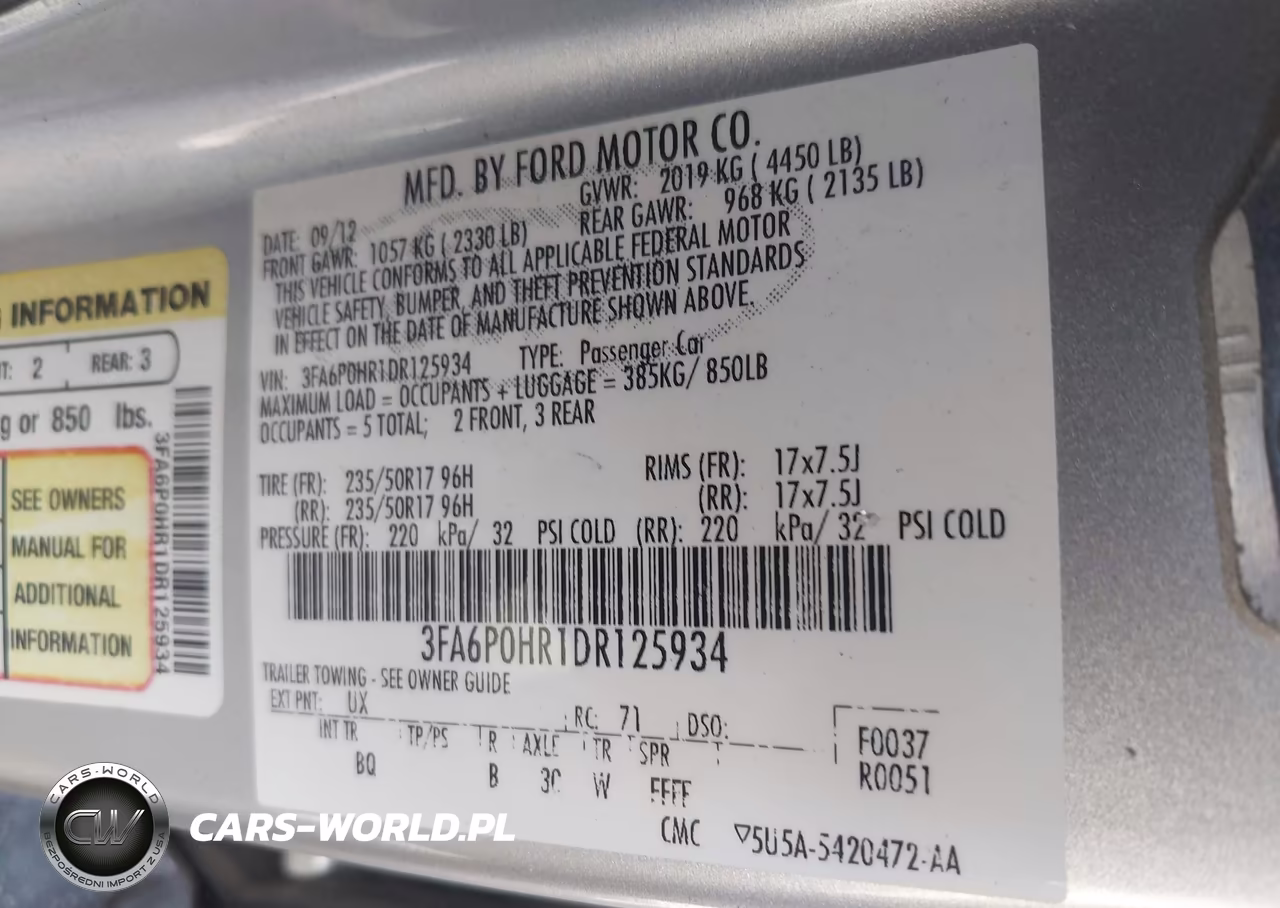 2013 Ford Fusion Se VIN:3FA6P0HR1DR125934 - 9