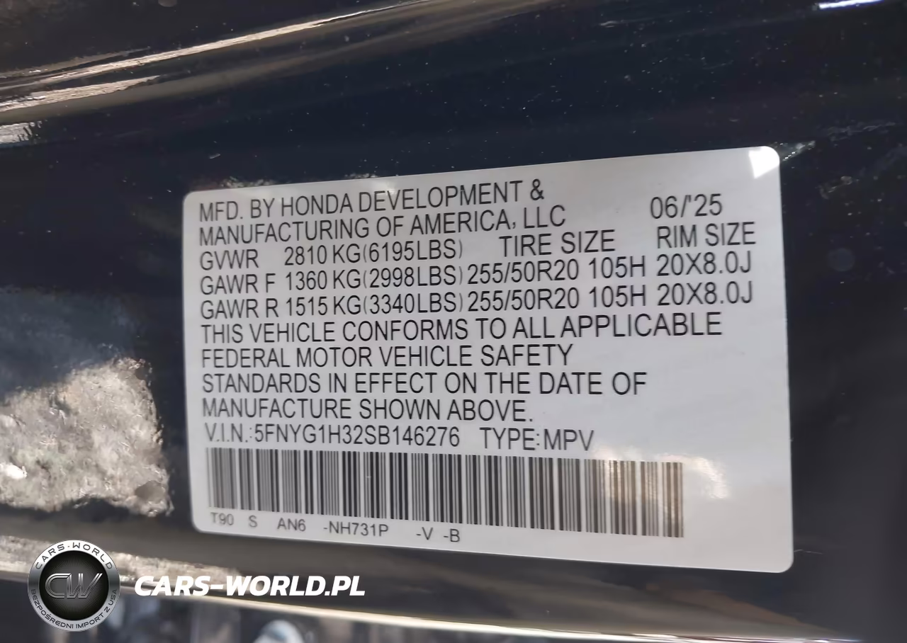2025 Honda Pilot Sport VIN:5FNYG1H32SB146276 - 9