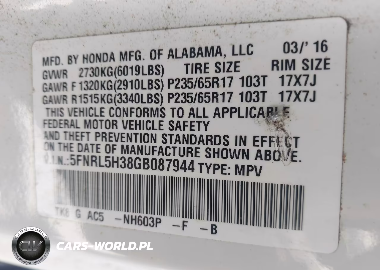 2016 Honda Odyssey Se VIN:5FNRL5H38GB087944 - 9