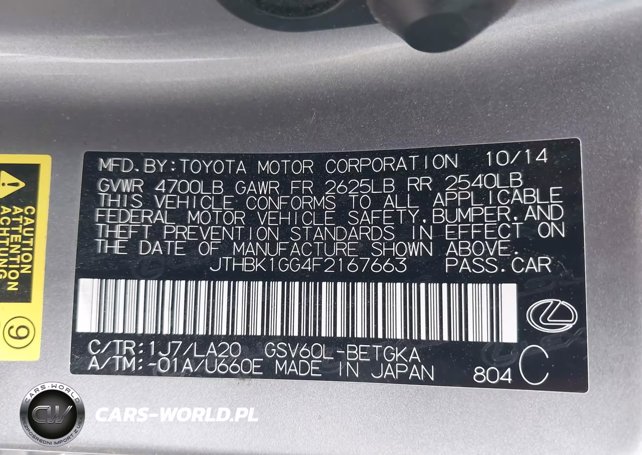 2015 Lexus Es 350 VIN:JTHBK1GG4F2167663 - 9