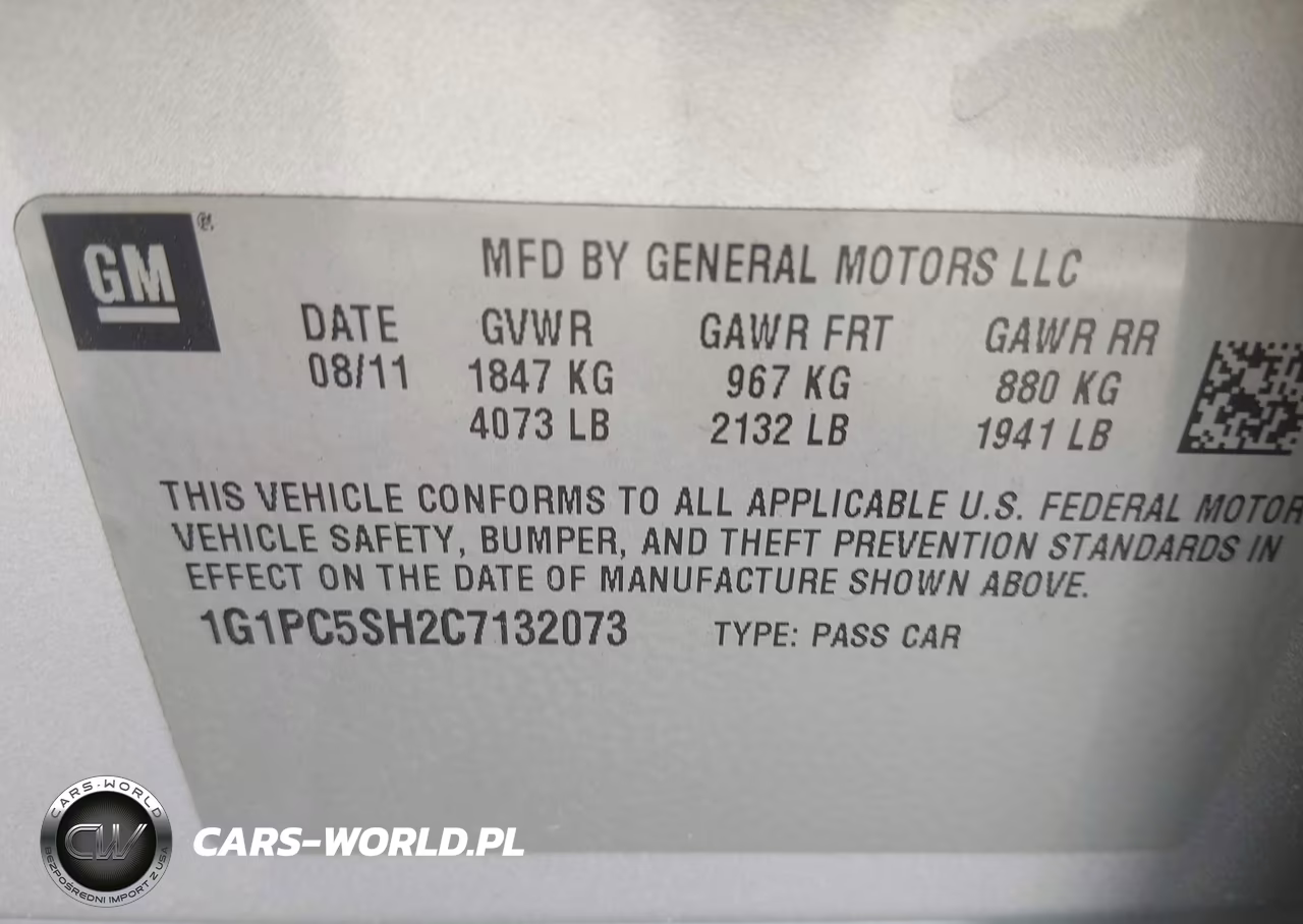 2012 Chevrolet Cruze Ls VIN:1G1PC5SH2C7132073 - 9