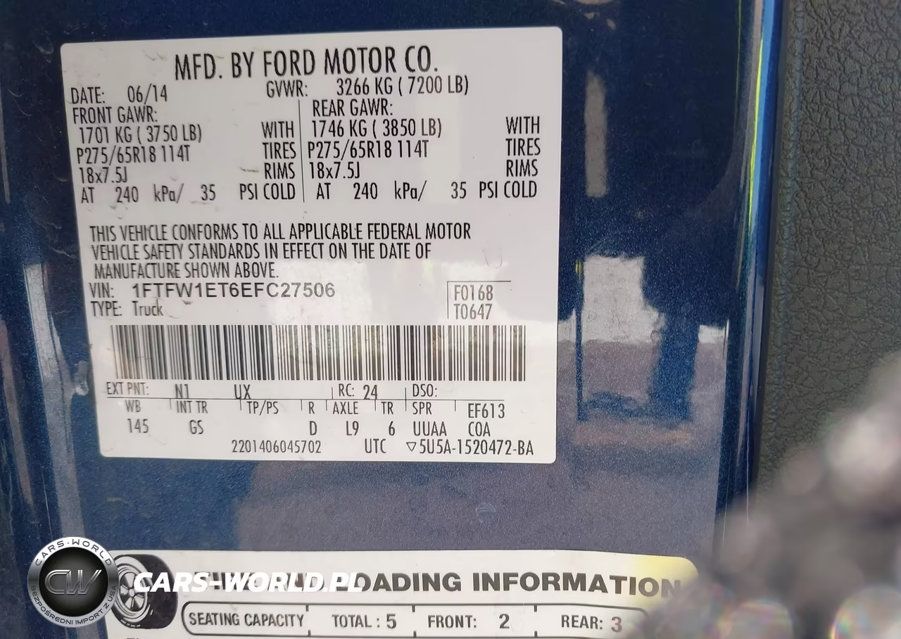 2014 Ford F-150 Xlt VIN:1FTFW1ET6EFC27506 - 9