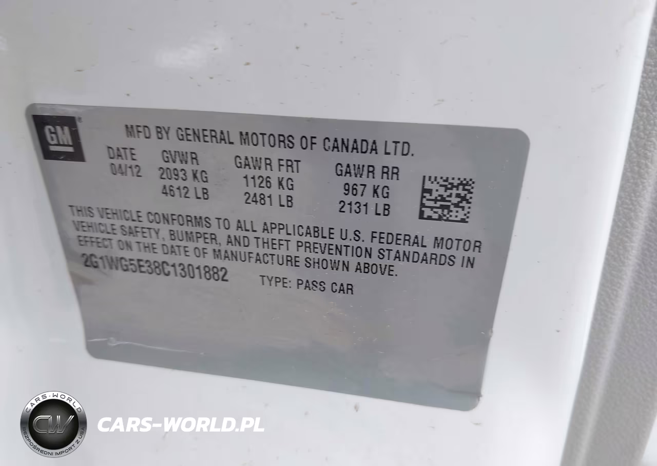 2012 Chevrolet Impala Lt VIN:2G1WG5E38C1301882 - 9