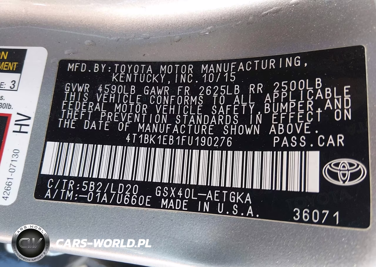 2015 Toyota Avalon Xle VIN:4T1BK1EB1FU190276 - 9