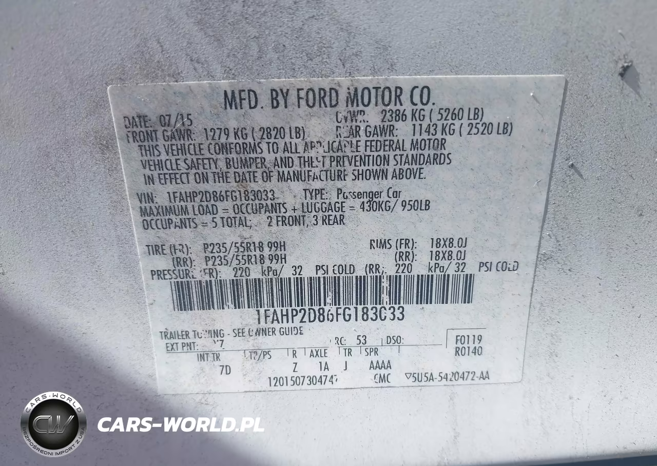 2015 Ford Taurus Se VIN:1FAHP2D86FG183033 - 9