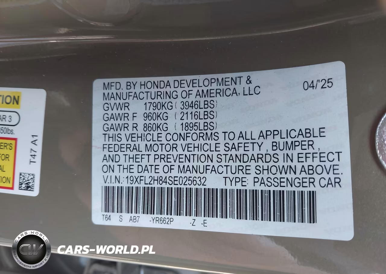 2025 Honda Civic Sedan Sport VIN:19XFL2H84SE025632 - 9