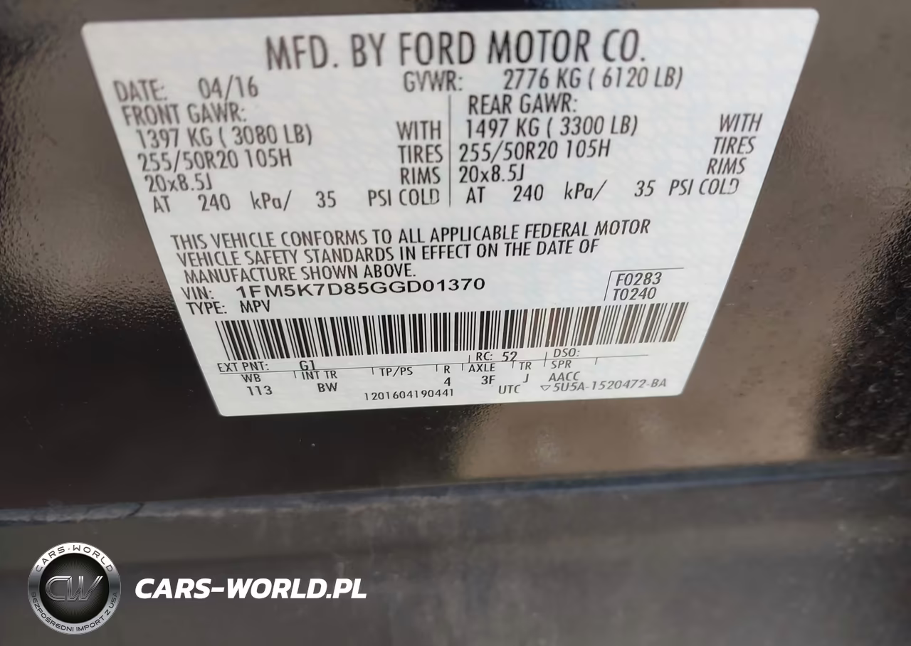 2016 Ford Explorer Xlt VIN:1FM5K7D85GGD01370 - 9