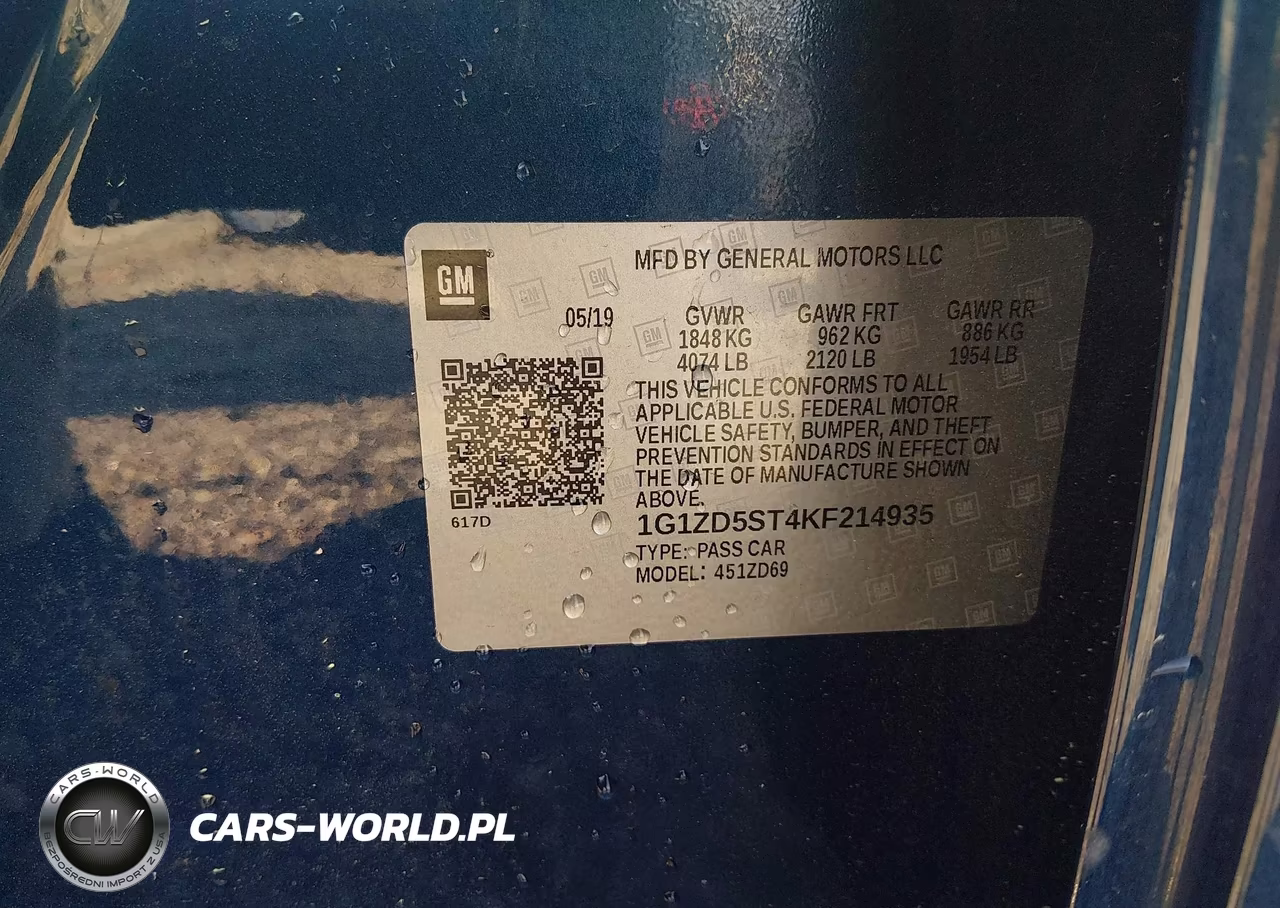 2019 Chevrolet Malibu Lt VIN:1G1ZD5ST4KF214935 - 9