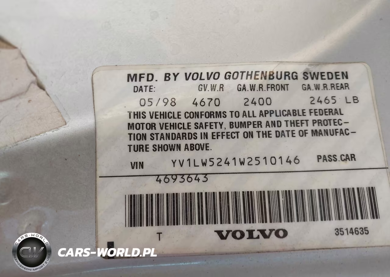 1998 Volvo V70 R VIN:YV1LW5241W2510146 - 9