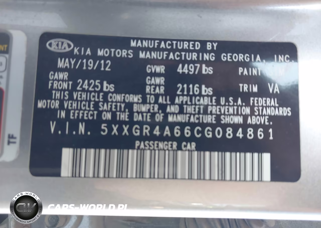 2012 Kia Optima Sx VIN:5XXGR4A66CG084861 - 9