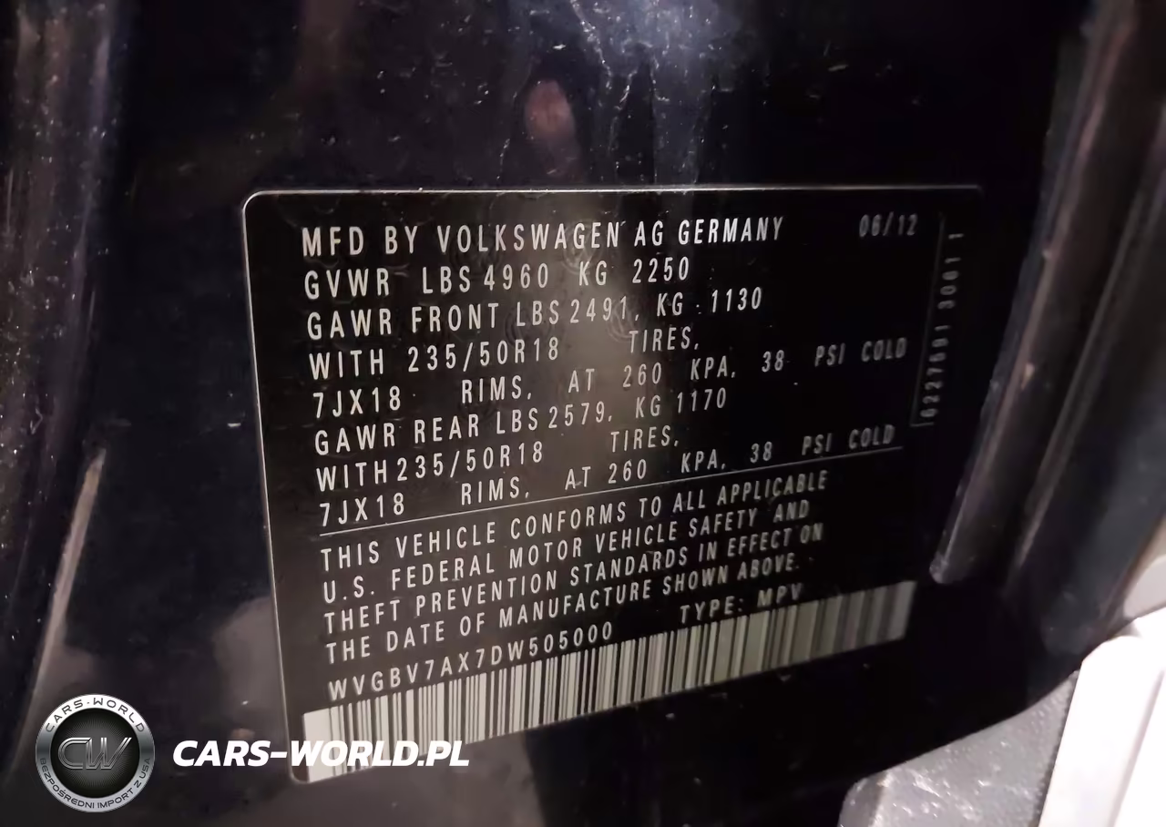 2013 Volkswagen Tiguan S-Se-Sel VIN:WVGBV7AX7DW505000 - 9