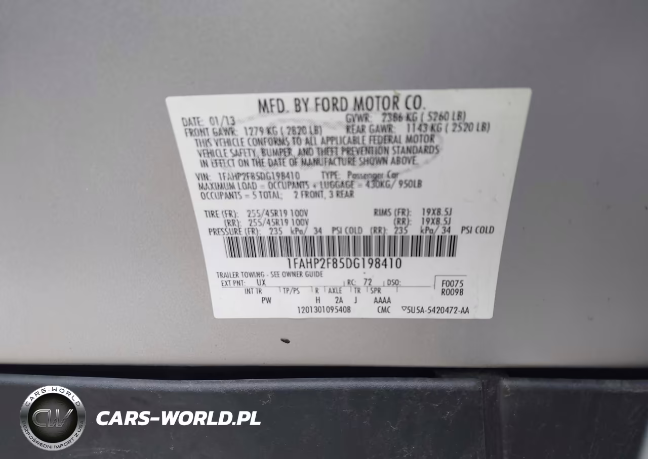2013 Ford Taurus Limited VIN:1FAHP2F85DG198410 - 9