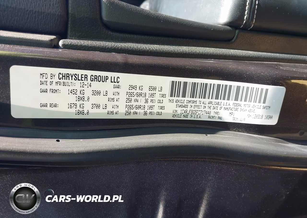 2015 Jeep Grand Cherokee Limited VIN:1C4RJFBG5FC717440 - 9