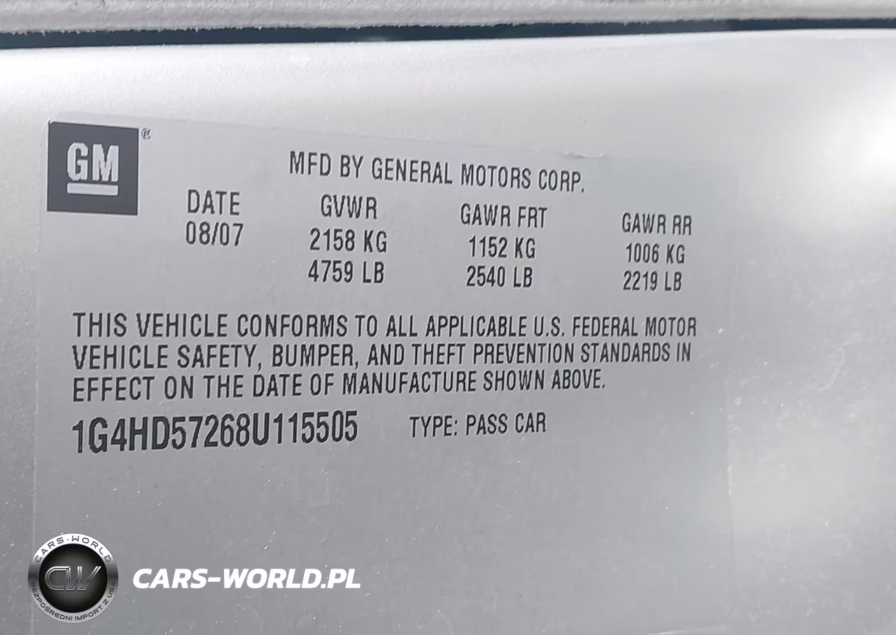 2008 Buick Lucerne Cxl VIN:1G4HD57268U115505 - 9