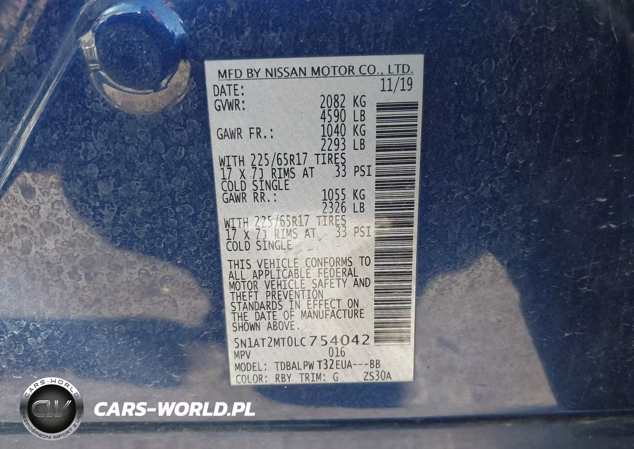 2020 Nissan Rogue S Fwd VIN:5N1AT2MT0LC754042 - 9