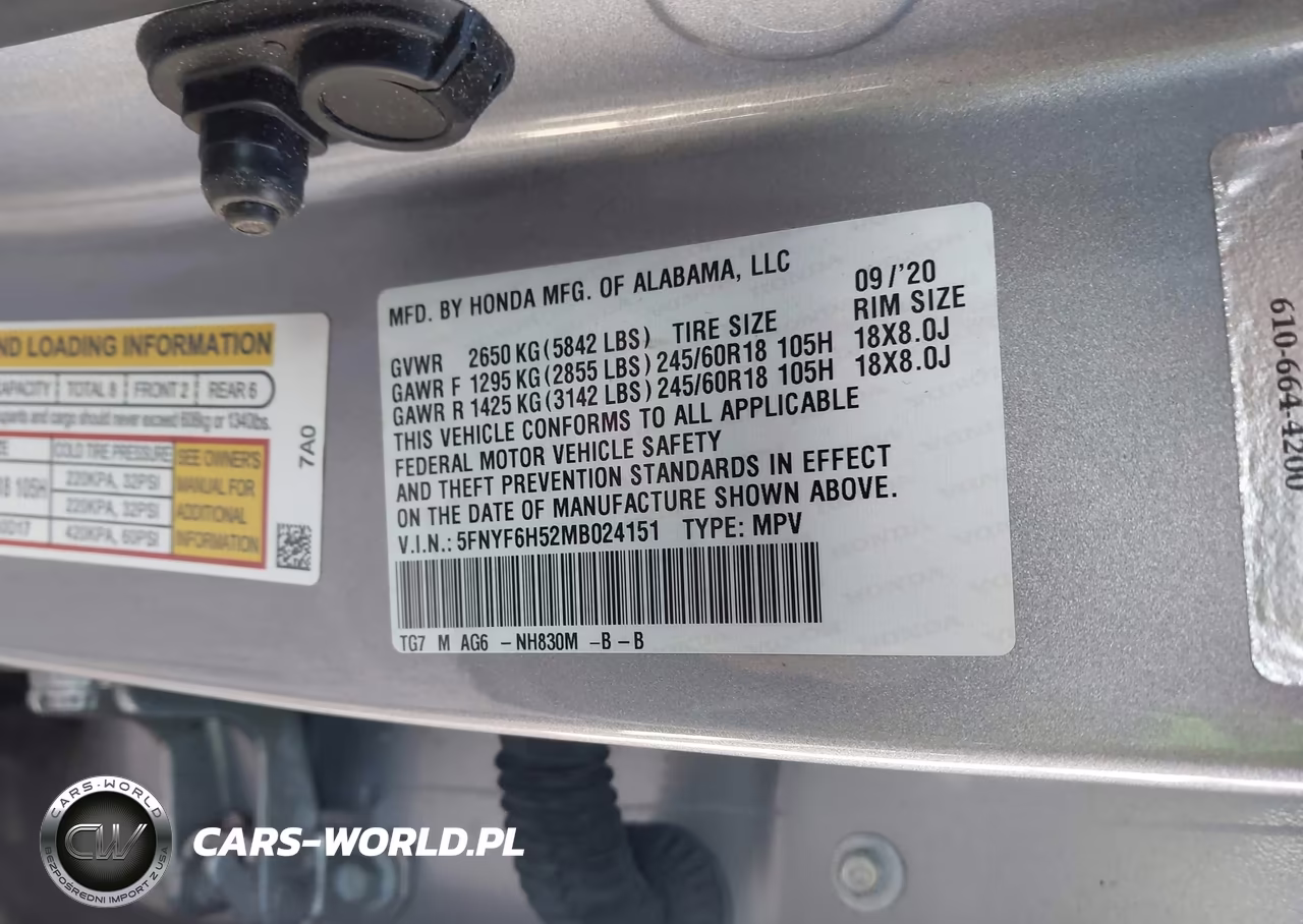 2021 Honda Pilot Awd Ex-L VIN:5FNYF6H52MB024151 - 9
