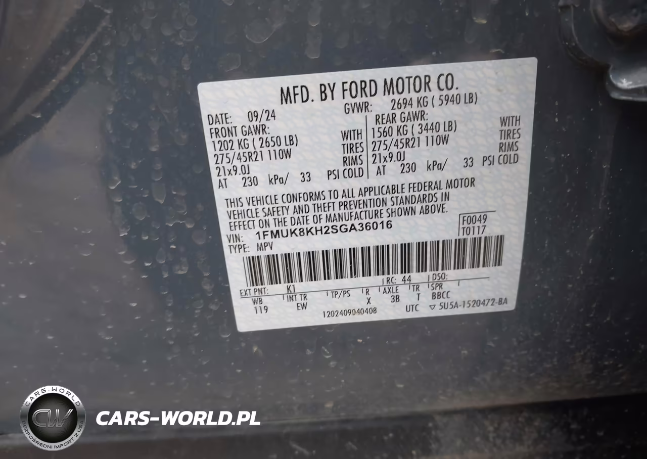 2025 Ford Explorer St-Line VIN:1FMUK8KH2SGA36016 - 9