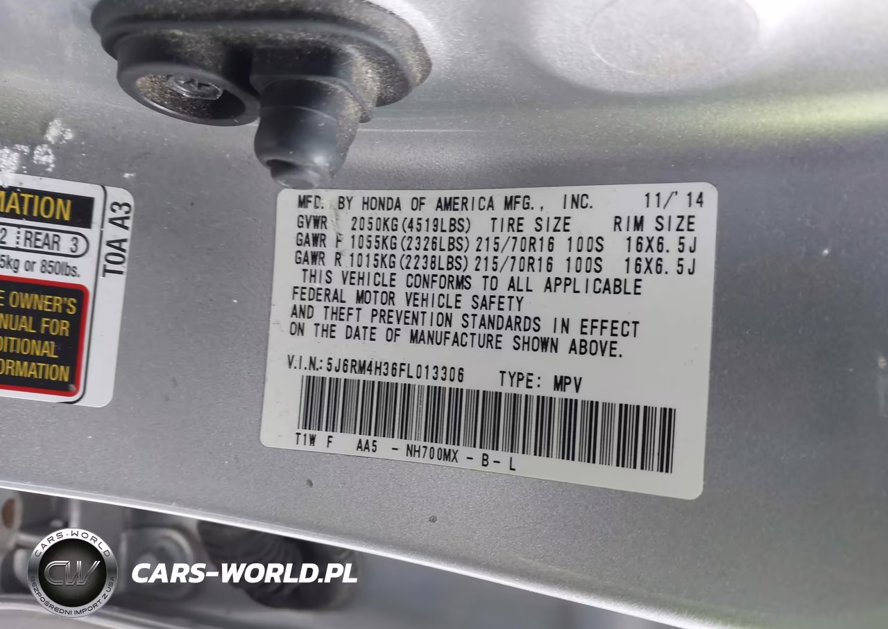 2015 Honda Cr-V Lx VIN:5J6RM4H36FL013306 - 9