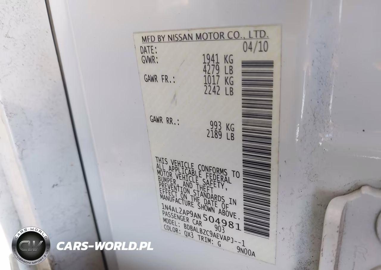 2010 Nissan Altima 2.5 S VIN:1N4AL2AP9AN504981 - 9