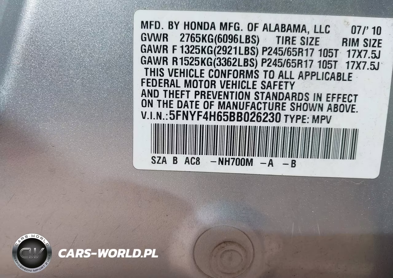2011 Honda Pilot Ex-L VIN:5FNYF4H65BB026230 - 9