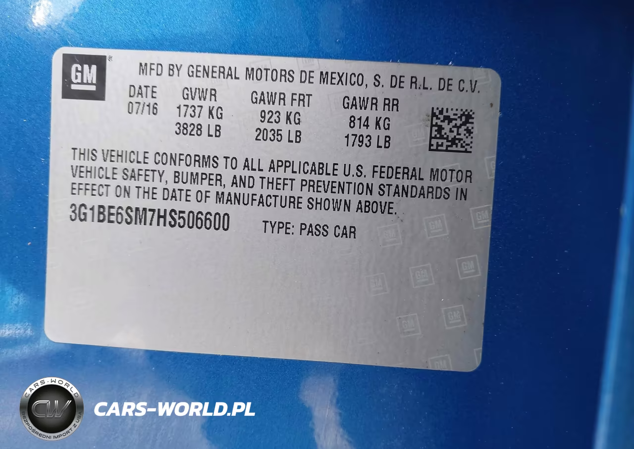 2017 Chevrolet Cruze Lt Auto VIN:3G1BE6SM7HS506600 - 9