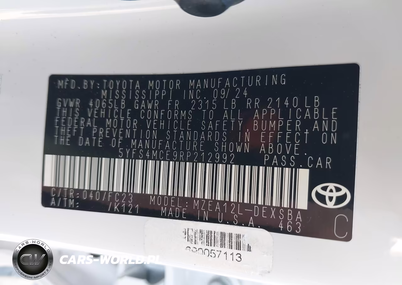 2024 Toyota Corolla Se VIN:5YFS4MCE9RP212992 - 9