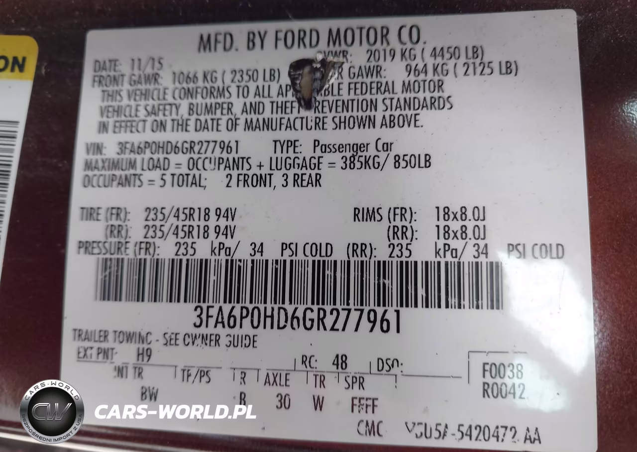2016 Ford Fusion Se VIN:3FA6P0HD6GR277961 - 9