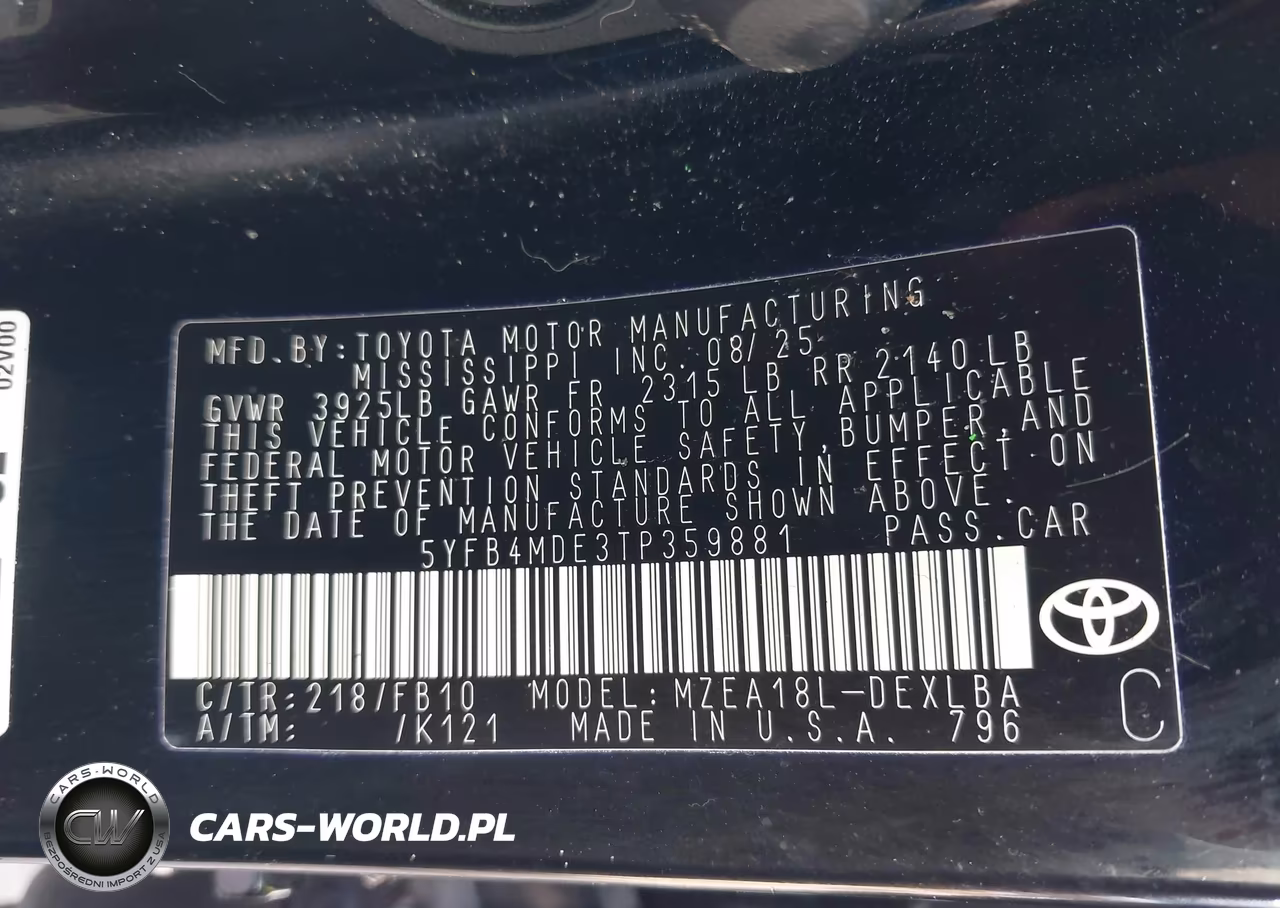2026 Toyota Corolla Le VIN:5YFB4MDE3TP359881 - 9