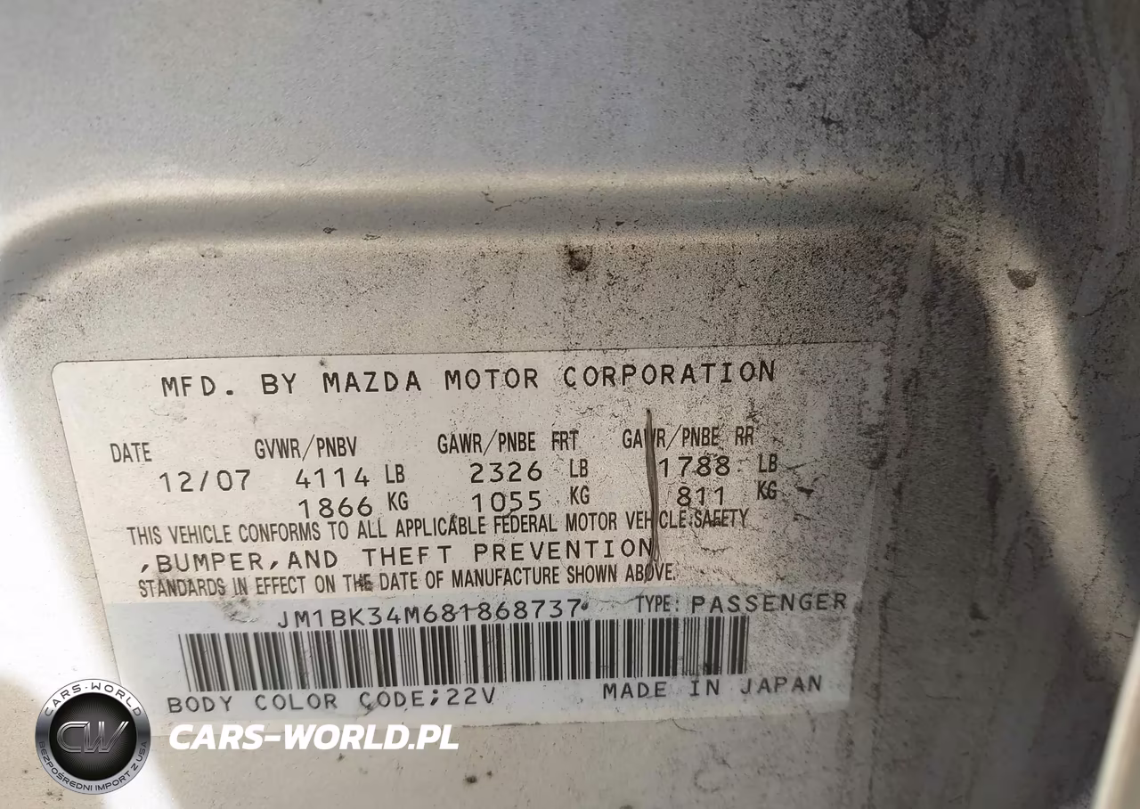 2008 Mazda Mazdaspeed3 Sport VIN:JM1BK34M681868737 - 9