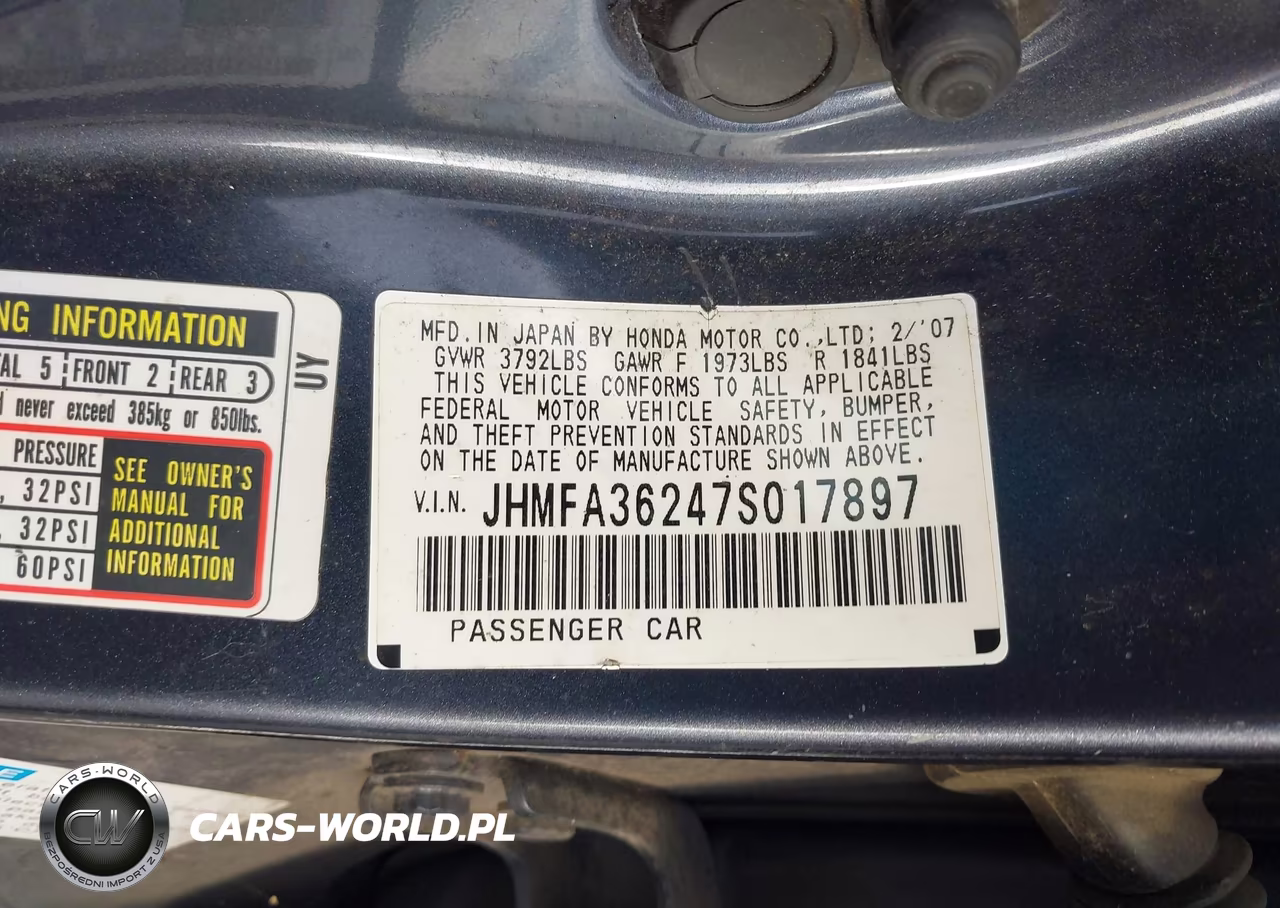 2007 Honda Civic Hybrid VIN:JHMFA36247S017897 - 9