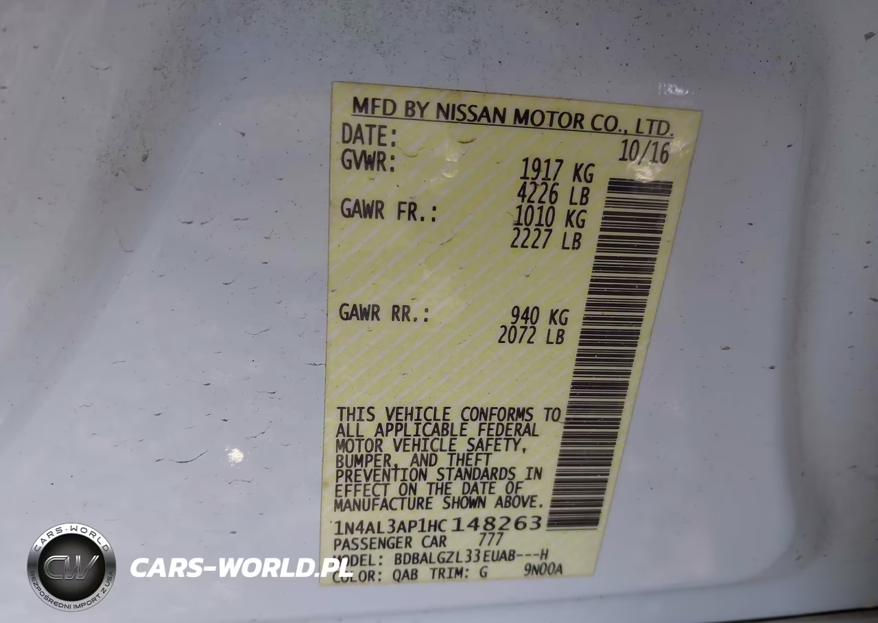 2017 Nissan Altima 2.5 S VIN:1N4AL3AP1HC148263 - 9