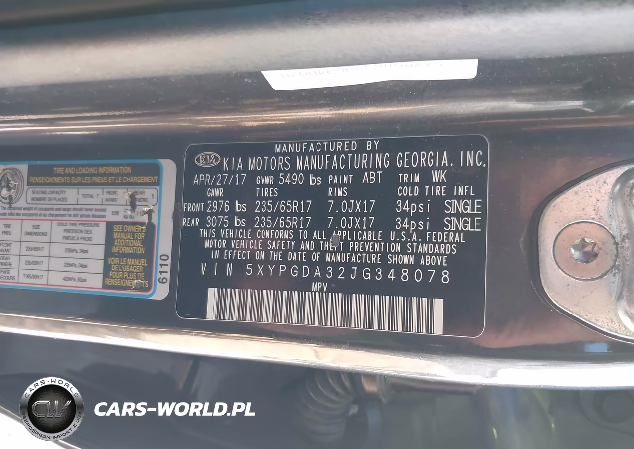 2018 Kia Sorento 2.4L Lx VIN:5XYPGDA32JG348078 - 9