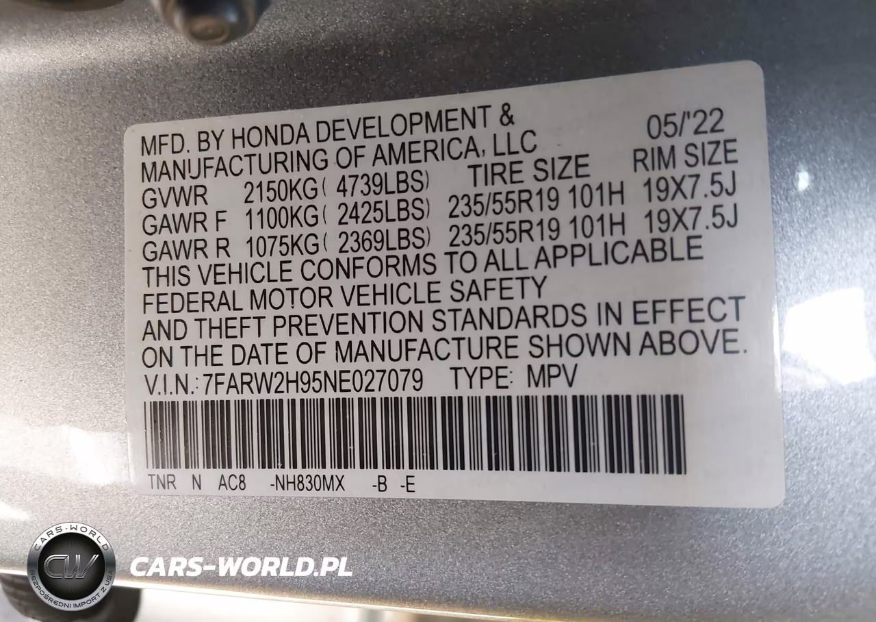 2022 Honda Cr-V Awd Touring VIN:7FARW2H95NE027079 - 9