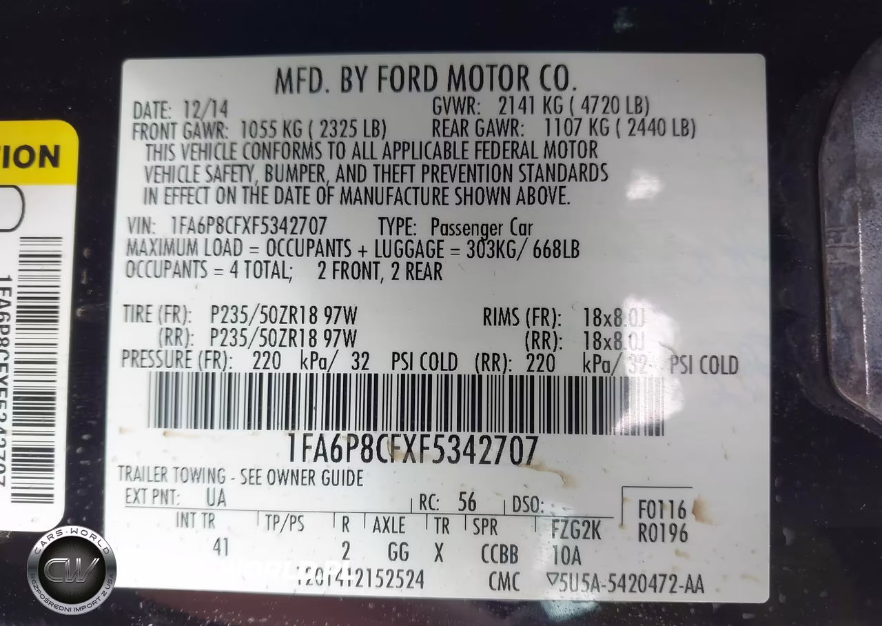 2015 Ford Mustang Gt Premium VIN:1FA6P8CFXF5342707 - 9