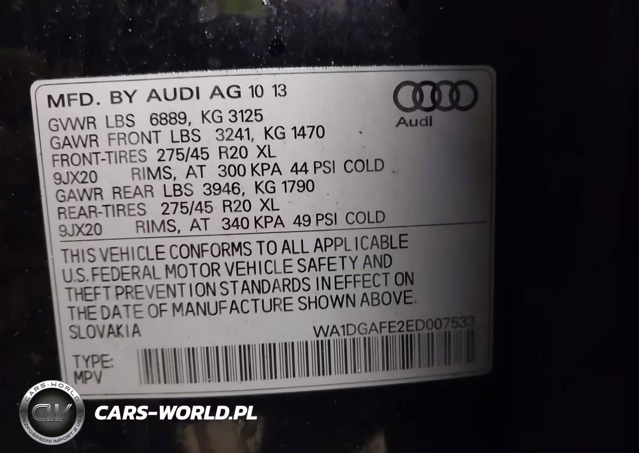 2014 Audi Q7 3.0T S Line Prestige VIN:WA1DGAFE2ED007533 - 9