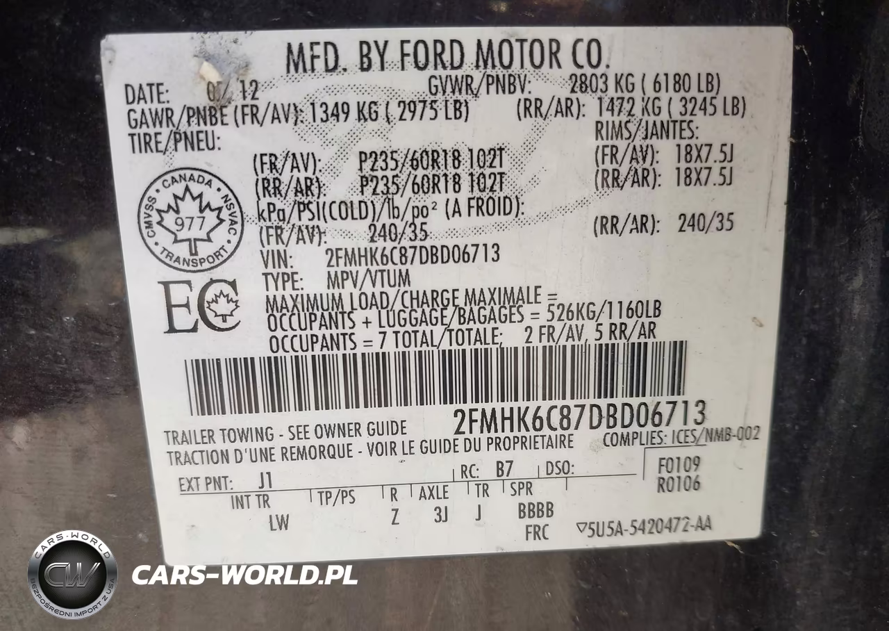 2013 Ford Flex Sel VIN:2FMHK6C87DBD06713 - 9