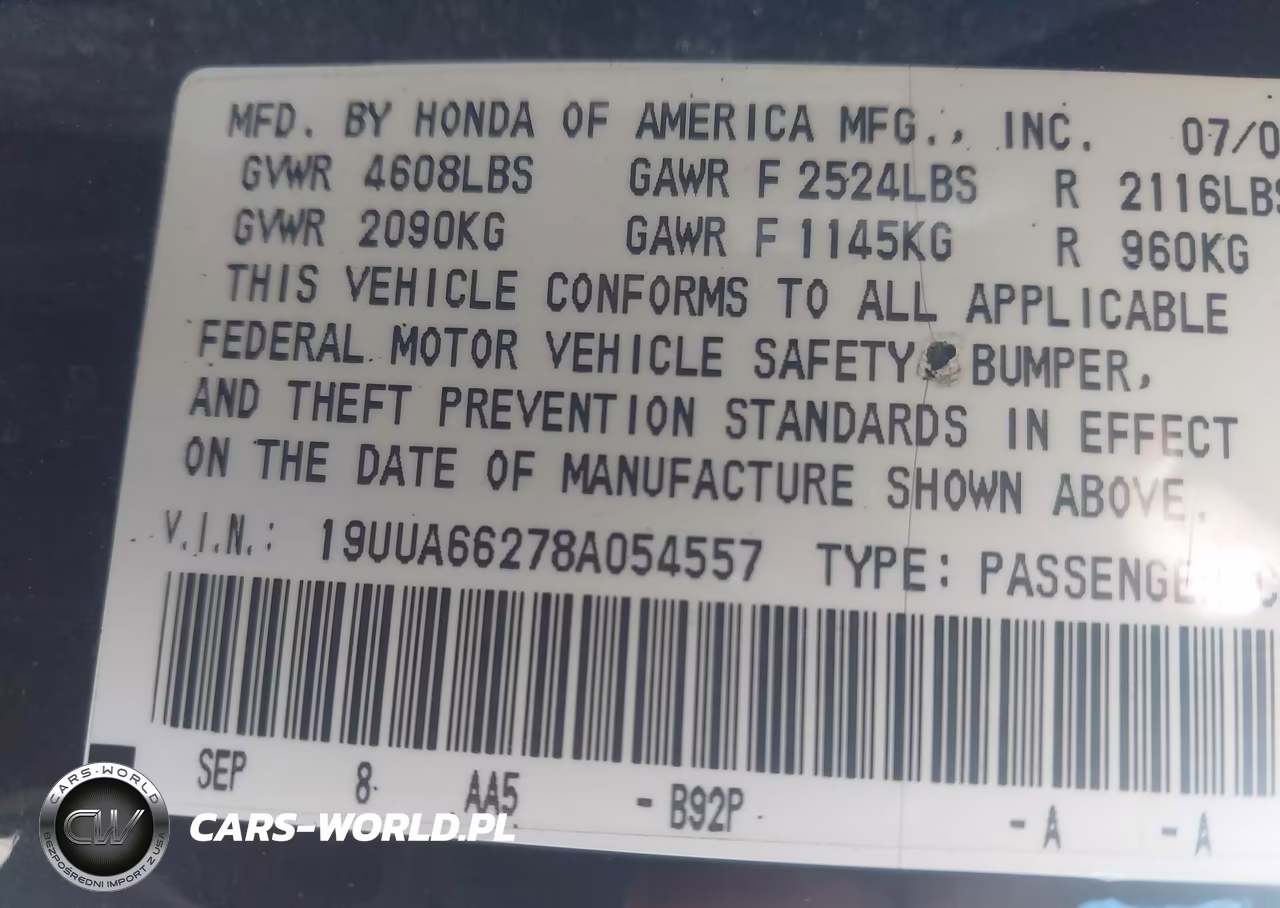 2008 Acura Tl 3.2 VIN:19UUA66278A054557 - 9