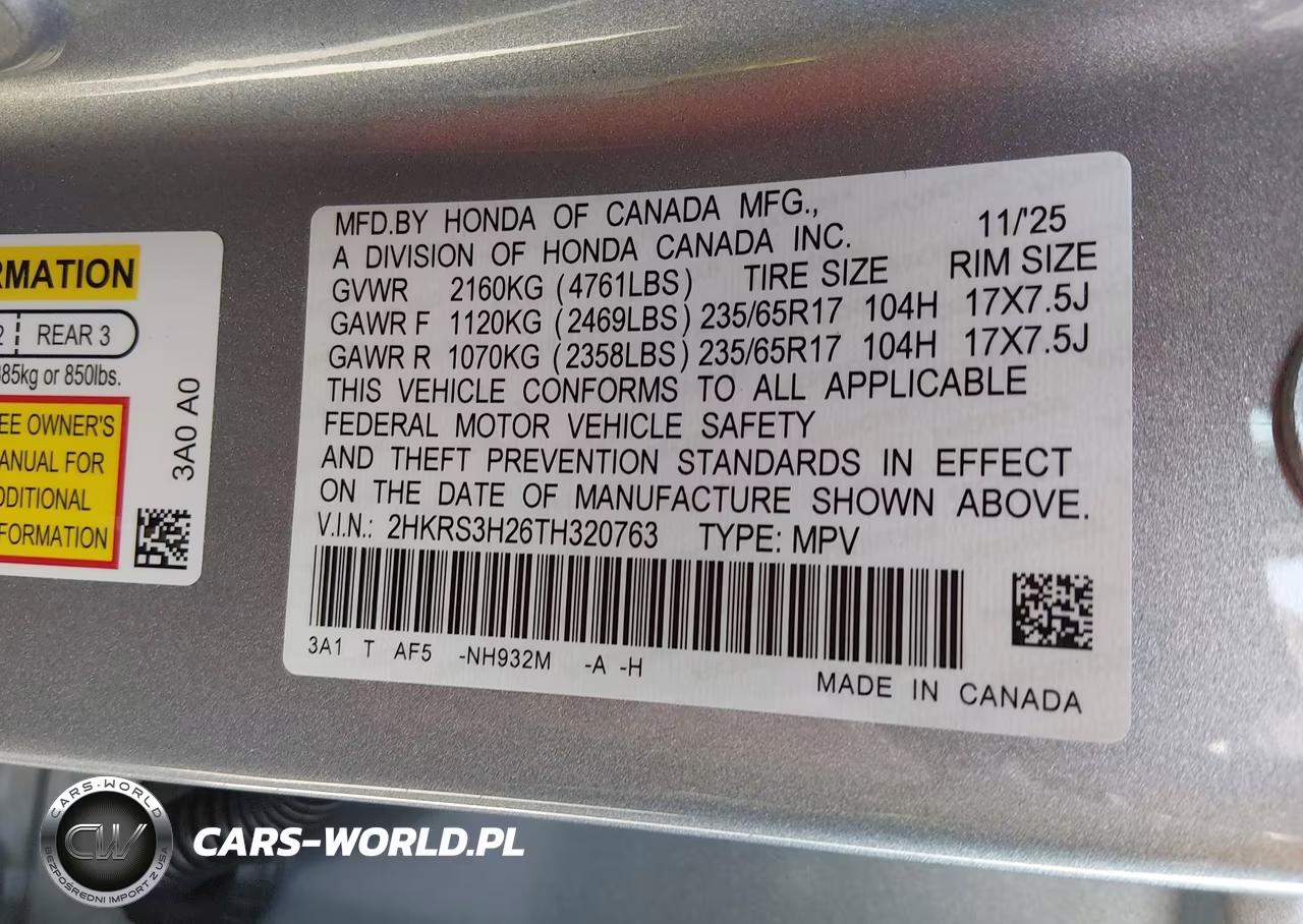 2026 Honda Cr-V Lx 2Wd VIN:2HKRS3H26TH320763 - 9