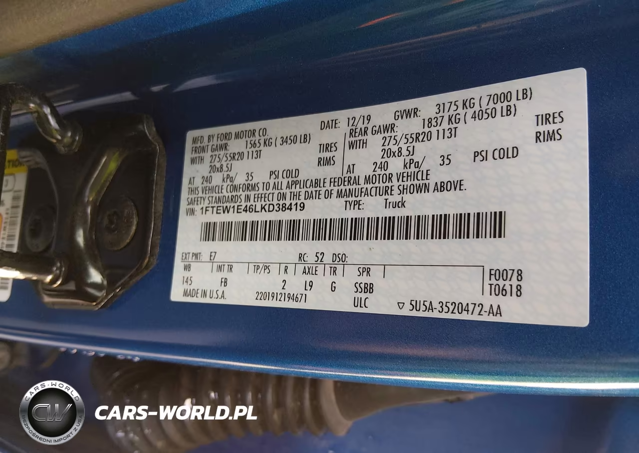 2020 Ford F-150 Xlt VIN:1FTEW1E46LKD38419 - 9