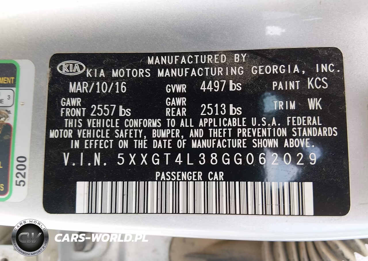 2016 Kia Optima Lx VIN:5XXGT4L38GG062029 - 9