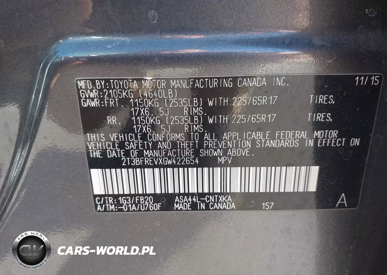 2016 Toyota Rav4 Le VIN:2T3BFREVXGW422654 - 9