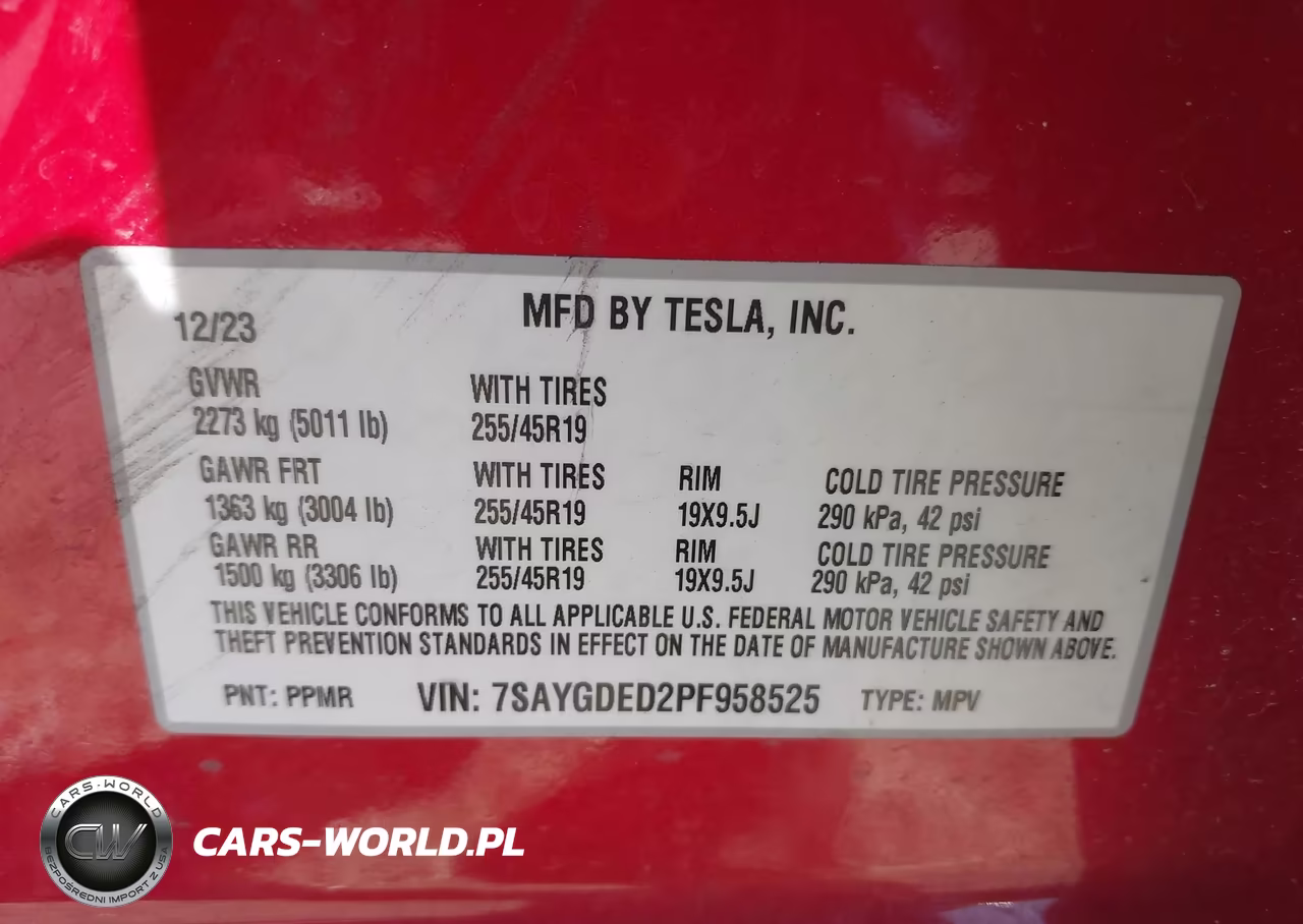2023 Tesla Model Y Rwd VIN:7SAYGDED2PF958525 - 9