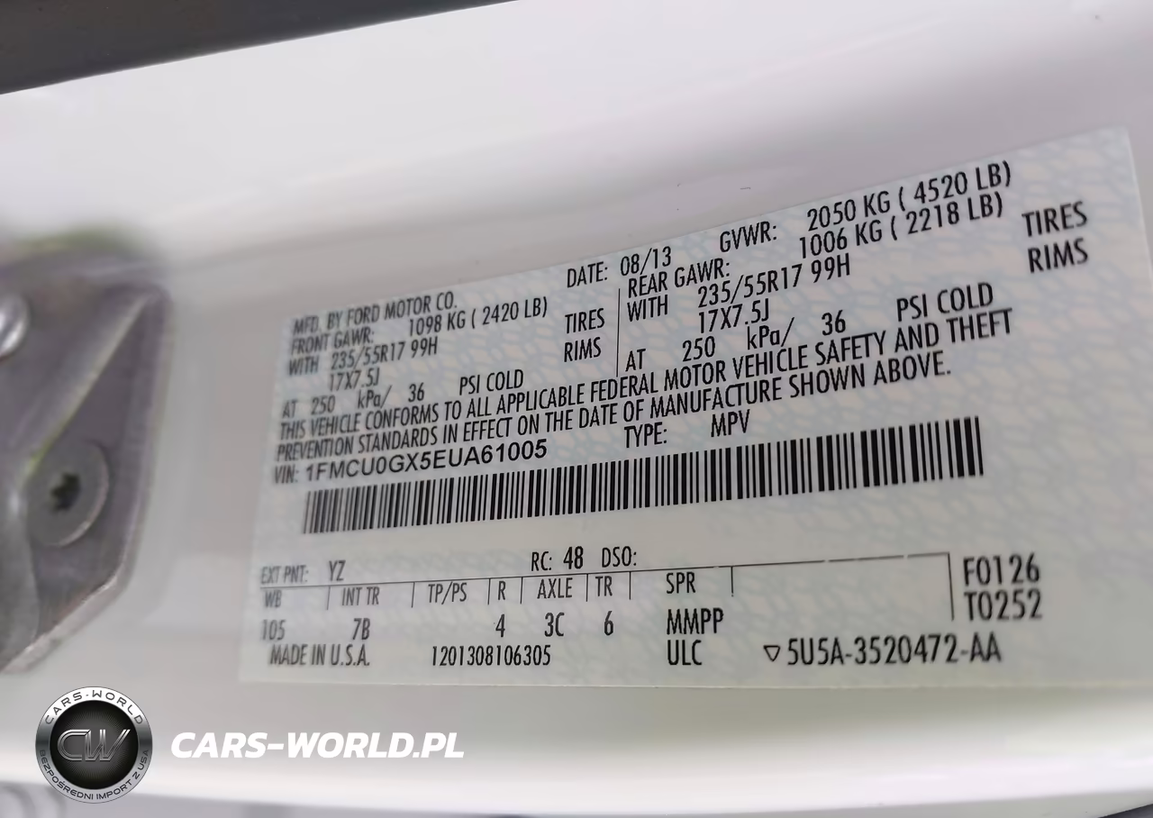 2014 Ford Escape Se VIN:1FMCU0GX5EUA61005 - 9